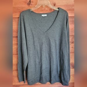 Old Navy Gray V Neck Sweater Women XL XXL